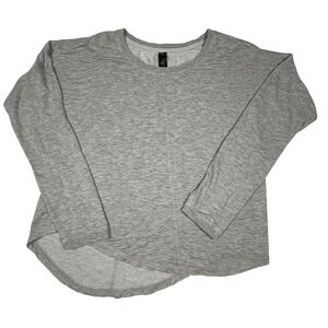 YOGALICIOUS Women's Long Sleeve Athletic Top Gray Size L Heathered Pullover